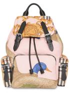 Burberry The Medium Rucksack In Archive Scarf Print - Pink