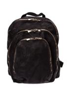 Guidi Multi Zipped Pockets Backpack - Black