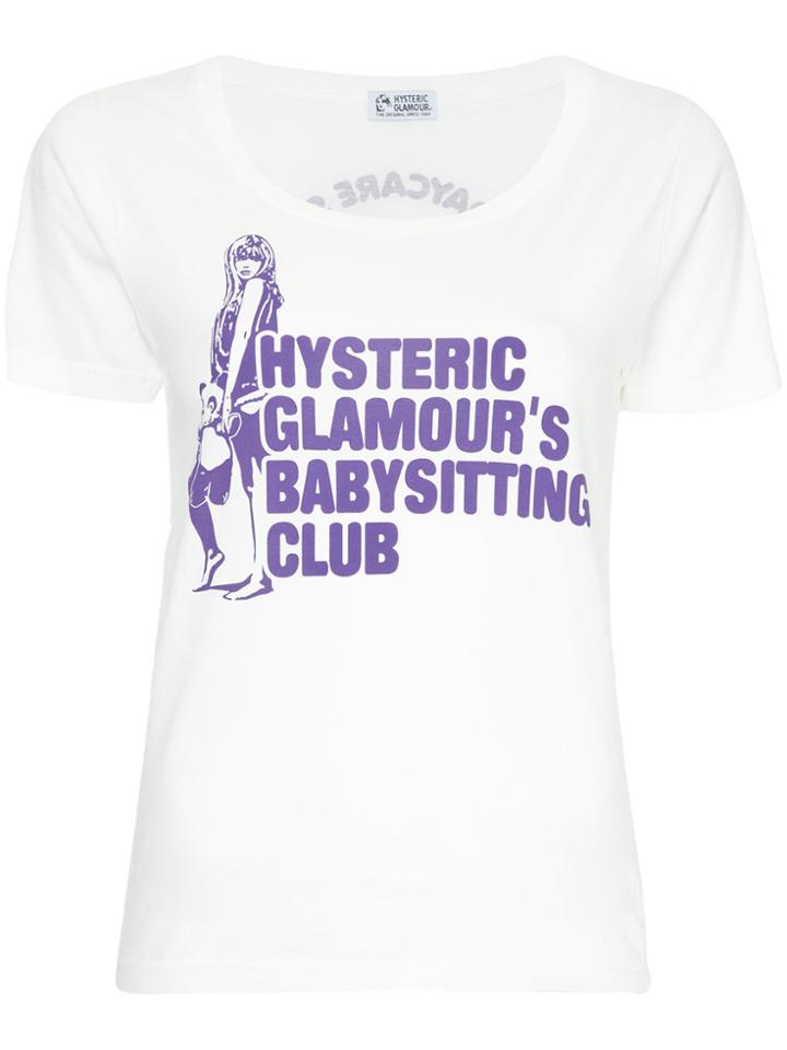 Hysteric Glamour Babysitting Print T-shirt - White
