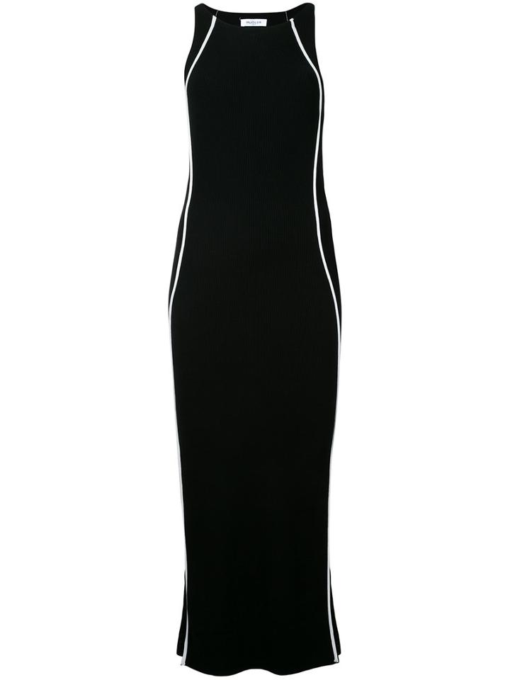 Mugler - Ribbed Knitted Dress - Women - Polyester/viscose - 40, Black, Polyester/viscose
