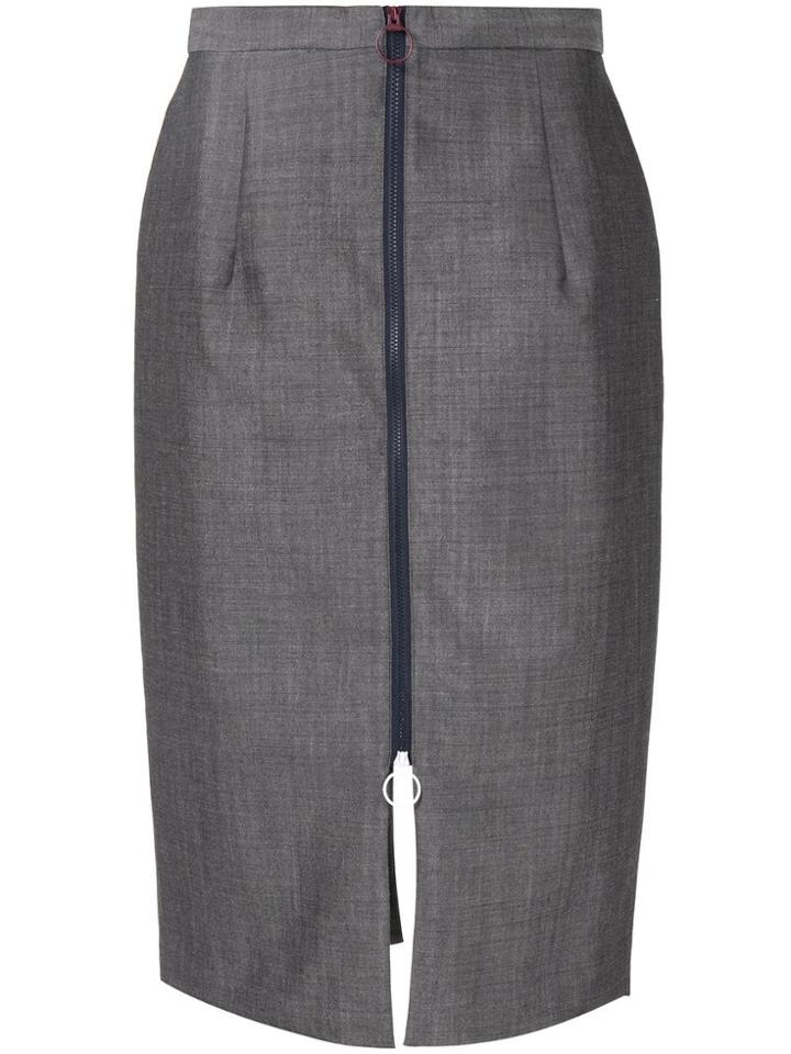 Toga Zip Detail Pencil Skirt - Grey