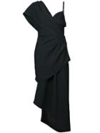 Acler Asymmetric Wrap Style Dress - Black