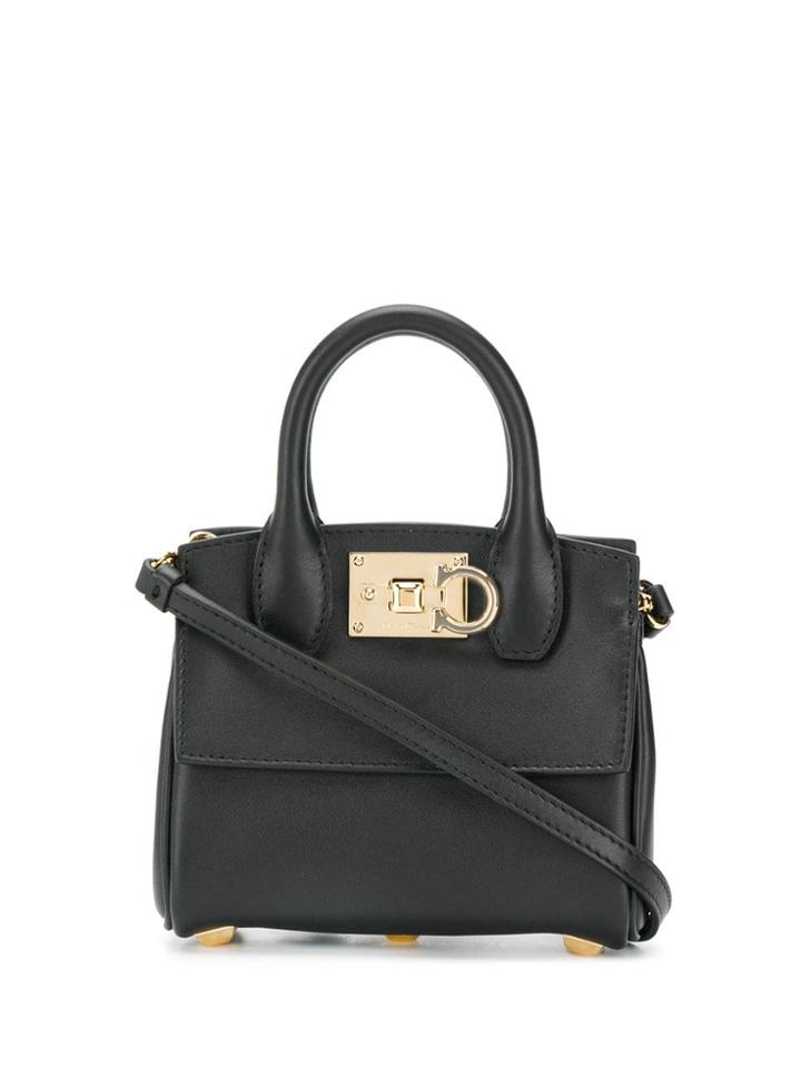 Salvatore Ferragamo Ferragamo Studio Micro Tote Bag - Black