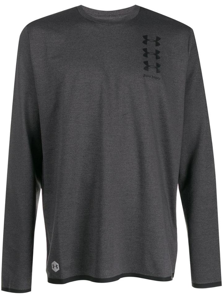 Palm Angels Logo Printed Top - Grey