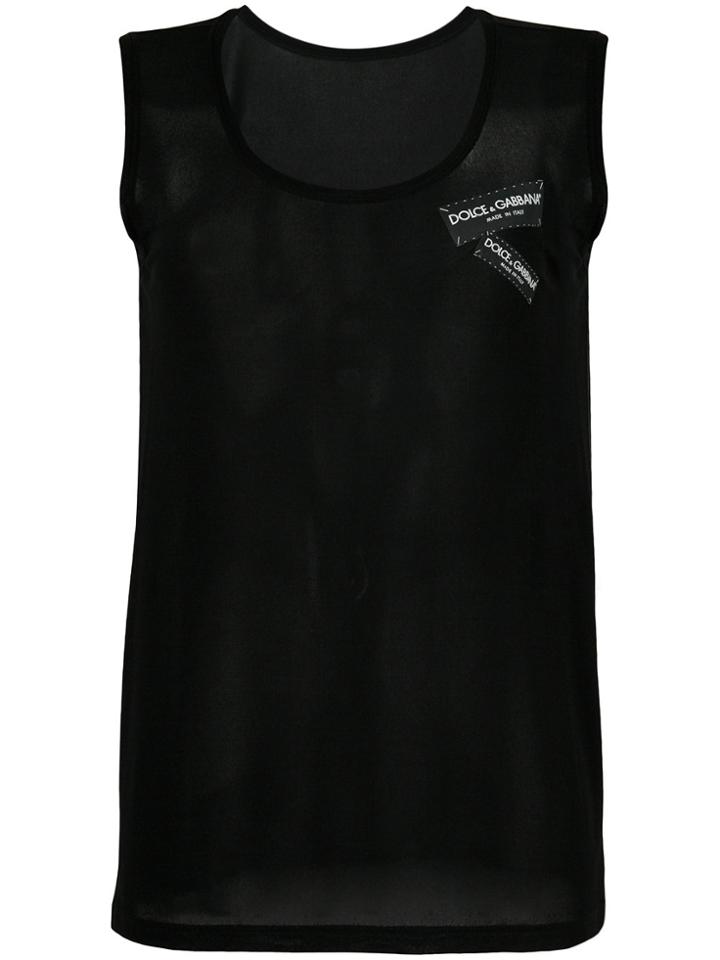 Dolce & Gabbana Logo Tag Tank Top - Black
