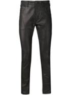 Julius Waxed Skinny Trousers, Men's, Size: 4, Black, Cotton/polyester/polyurethane