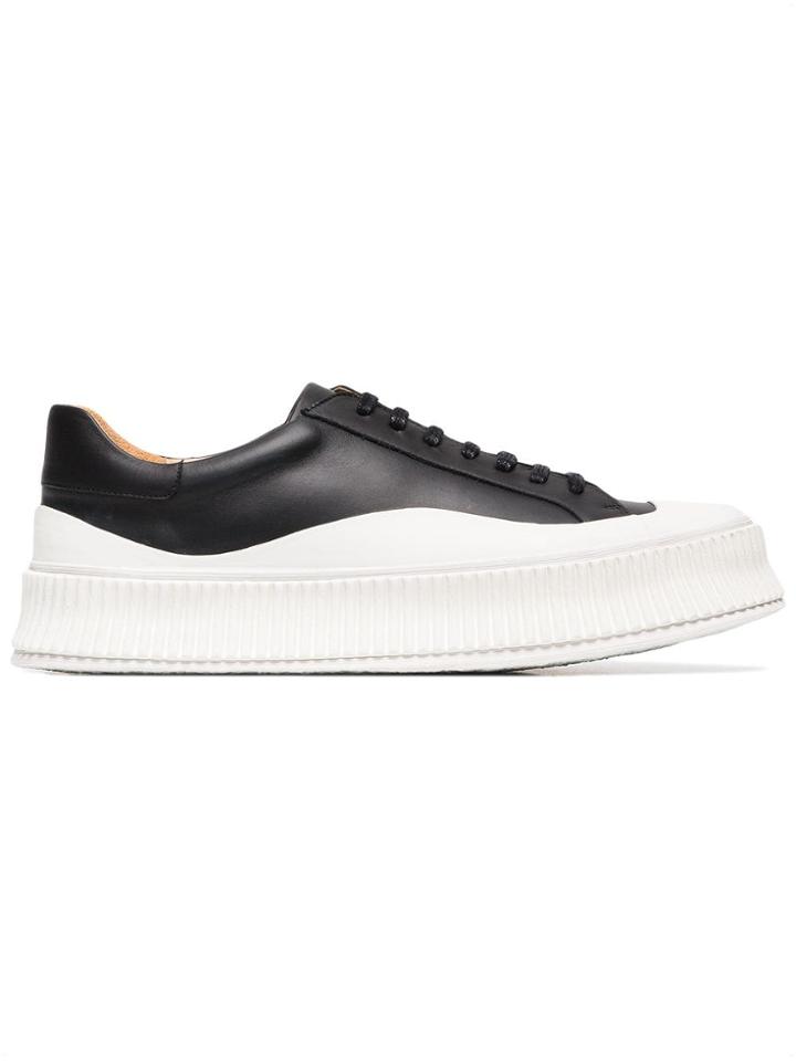 Jil Sander Black Chunky Lace Up Sneakers