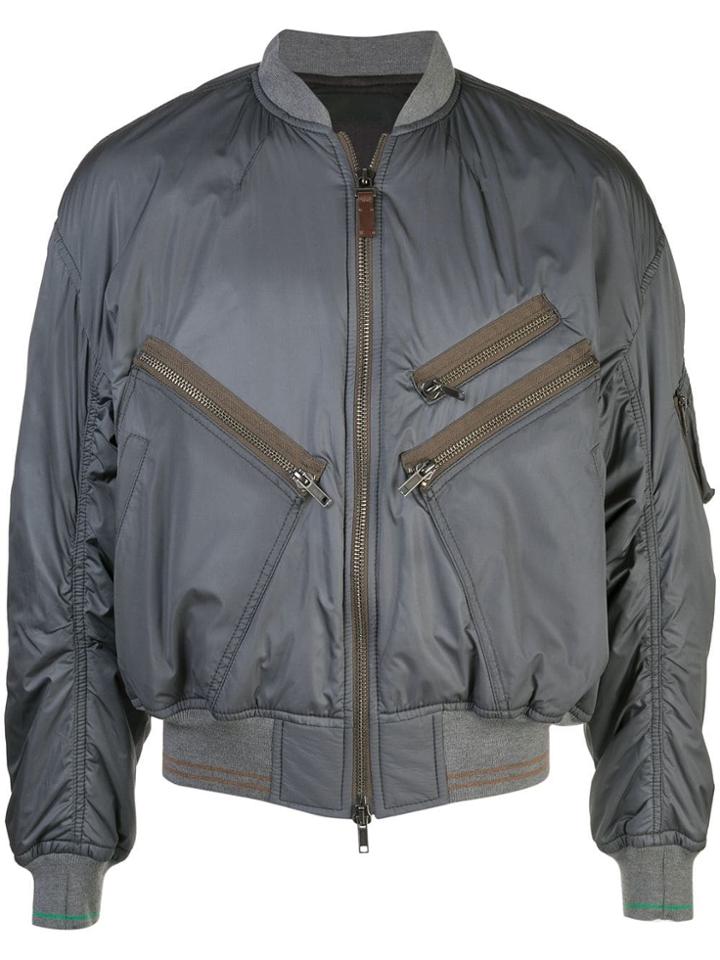 Haider Ackermann Classic Padded Bomber Jacket - Grey