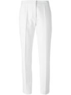 Tory Burch Straight Leg Trousers, Women's, Size: 4, White, Cotton/polyester/spandex/elastane/viscose
