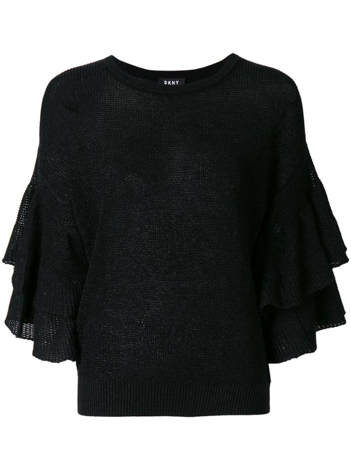 Blumarine Jacquard Wide Leg Cropped Trousers - Black