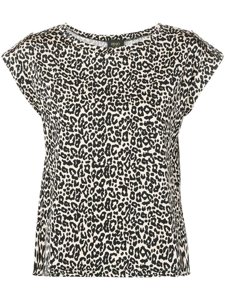 Liu Jo Leopard Print Fitted Top - Neutrals