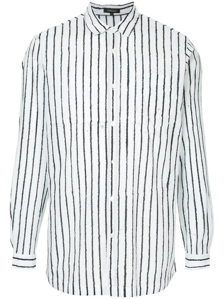 Loveless Stripe Print Shirt - Blue