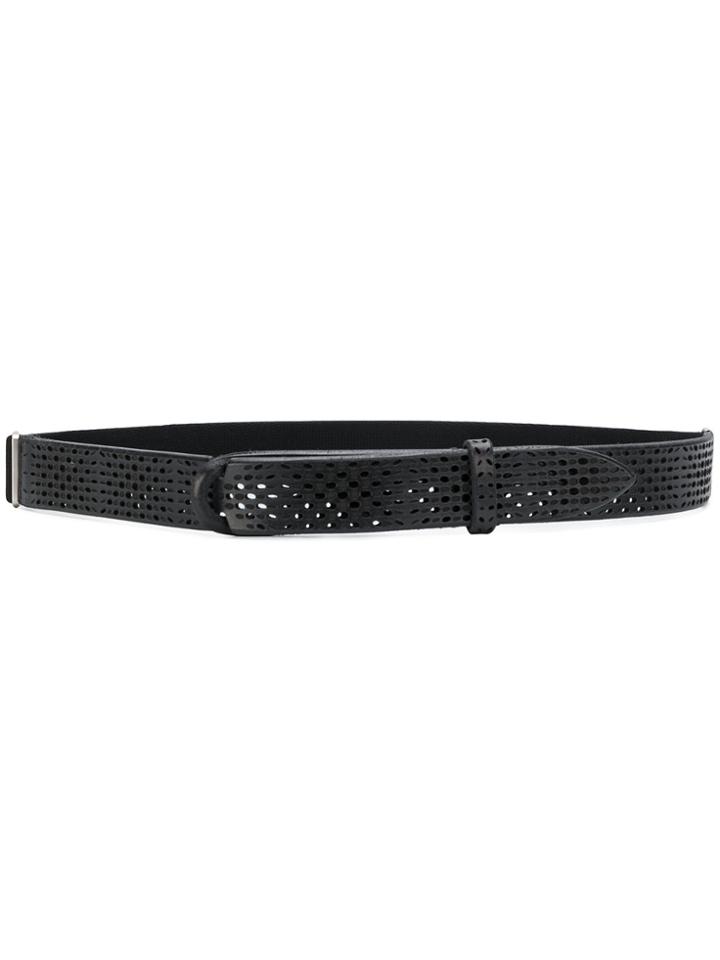 Orciani Perforated No Buckle Belt - Black