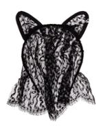 Maison Michel Cat Ears Lace Veil, Women's, Black, Silk/polyester/metal (other)