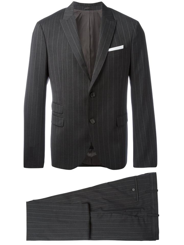 Neil Barrett - Pinstripe Two-piece Suit - Men - Cotton/polyester/spandex/elastane/virgin Wool - 48, Grey, Cotton/polyester/spandex/elastane/virgin Wool