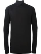 Rick Owens Funnel Neck T-shirt, Men's, Size: M, Black, Viscose/cotton