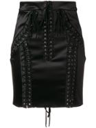 Dolce & Gabbana Lace-up High-waisted Skirt - Black