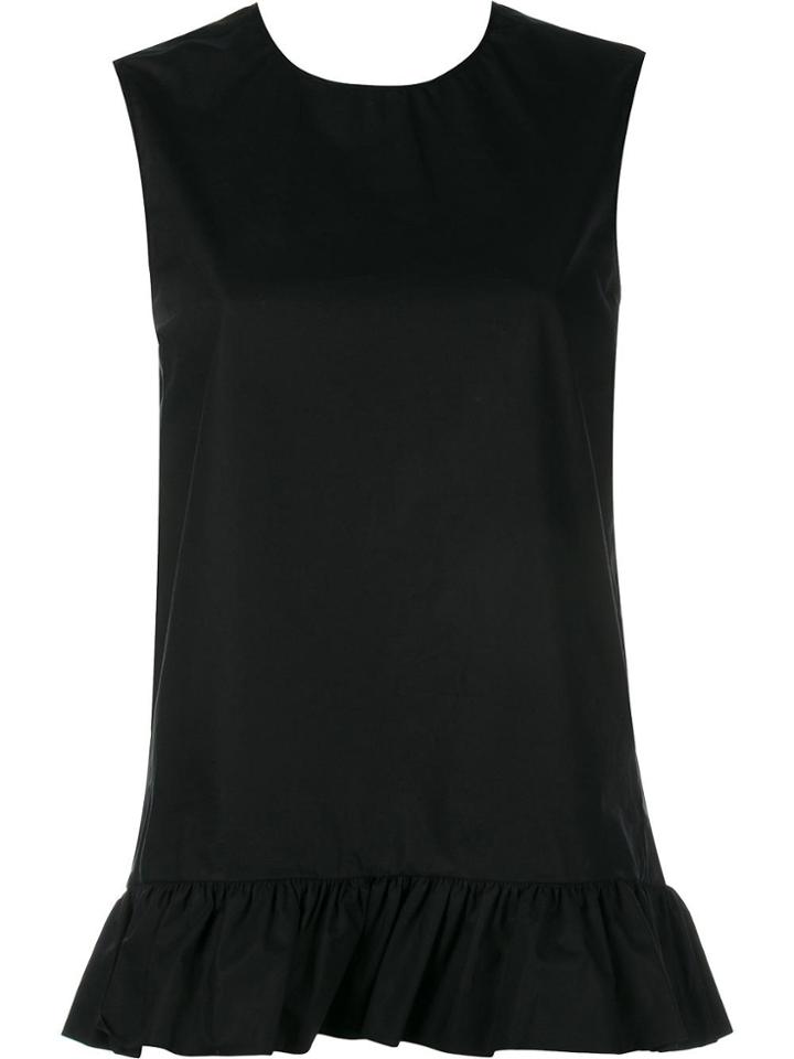 Marni Sleeveless Top With Frill Hem - Black