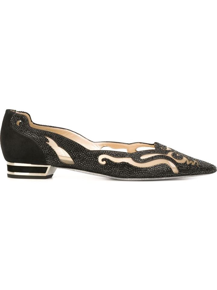 Rene Caovilla Embellished Pointed Toe Ballerinas