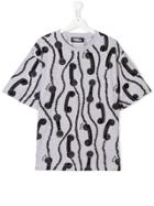 Jeremy Scott Junior Teen Telephone Print T-shirt - Grey
