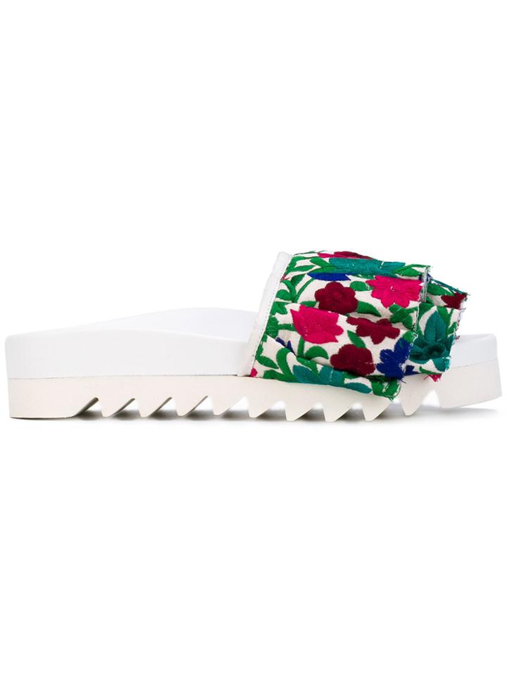 Joshua Sanders Ruffle Detail Slides - Multicolour