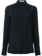 Givenchy Pleated Bib Shirt, Women's, Size: 40, Black, Silk/polyamide