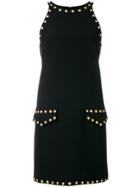 Moschino Studded Halterneck Shift Dress - Black