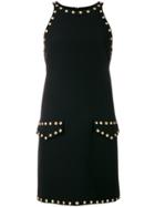 Moschino Studded Halterneck Shift Dress - Black