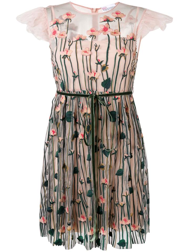 Red Valentino Embroidered Tulle Dress - Nude & Neutrals