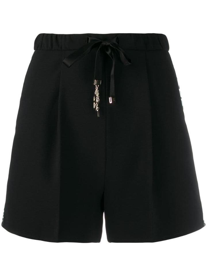 Elisabetta Franchi Bow Tie Short Shorts - Black