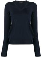 Roberto Collina Slim-fit V-neck Pullover - Blue