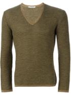 Yves Saint Laurent Vintage Striped Sweater, Adult Unisex, Size: Medium, Green