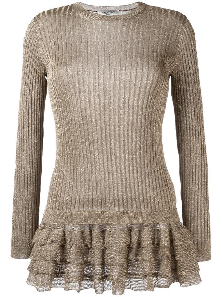 Valentino Ruffled Hem Jumper - Metallic