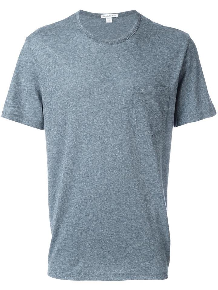 James Perse Chest Pocket T-shirt, Men's, Size: 4, Blue, Cotton/polyester/linen/flax