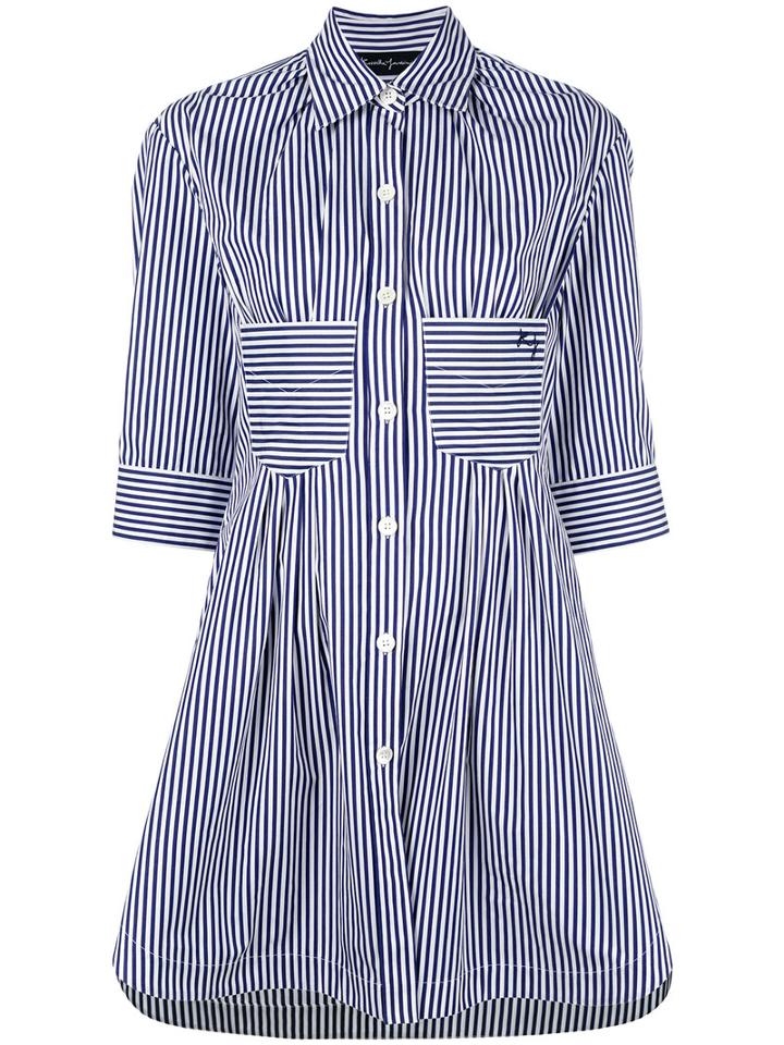 Rossella Jardini Striped Shirt Dress, Women's, Size: 42, Blue, Cotton