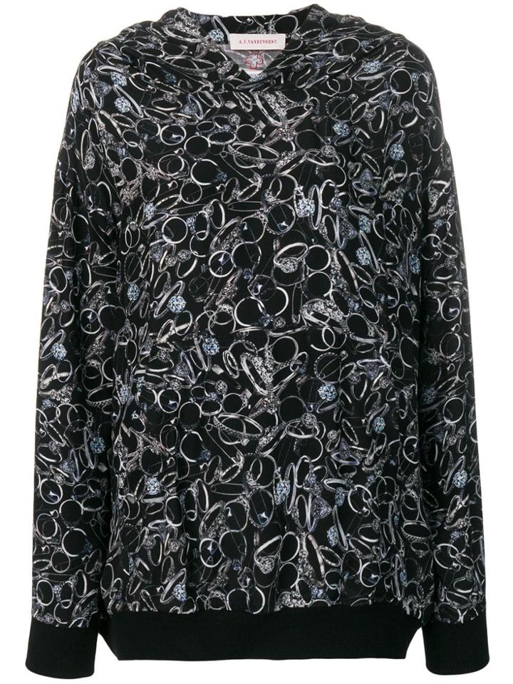A.f.vandevorst Graphic Print Hoodie - Black