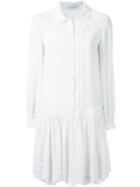 Philosophy Di Lorenzo Serafini Pleated Shirt Dress, Women's, Size: 46, White, Silk/acetate/xla Fibre