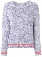 Closed Striped Knitted Jumper - Blue