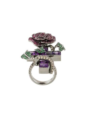 Lydia Courteille Diamond, Ruby And Amethyst Ring, Women's, Size: 53