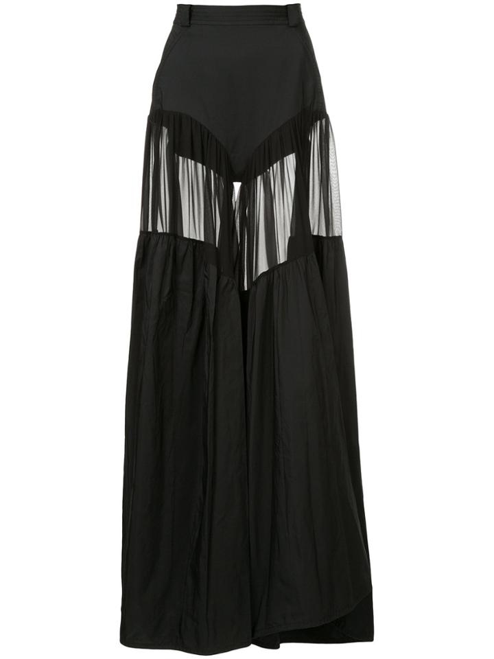 Mugler Sheer Wide-leg Trousers - Black