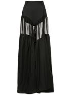 Mugler Sheer Wide-leg Trousers - Black