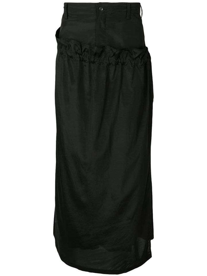 Yohji Yamamoto Draped Flared Trousers - Black