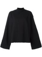 Steve J & Yoni P Flared Sleeved Sweatshirt, Women's, Size: Small, Black, Cotton/polyester