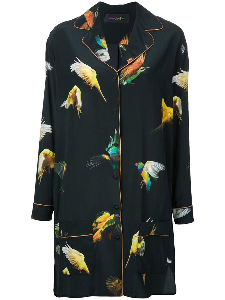 Romance Was Born - 'budgie' Pyjama Dress - Women - Silk - 14, Black, Silk