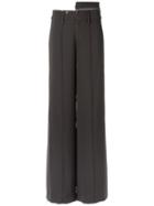 Gloria Coelho - Wide Trousers - Women - Elastodiene/polyamide - 42, Brown, Elastodiene/polyamide