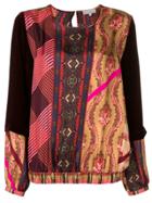 Pierre-louis Mascia Printed Velvet Sleeve Blouse - Red