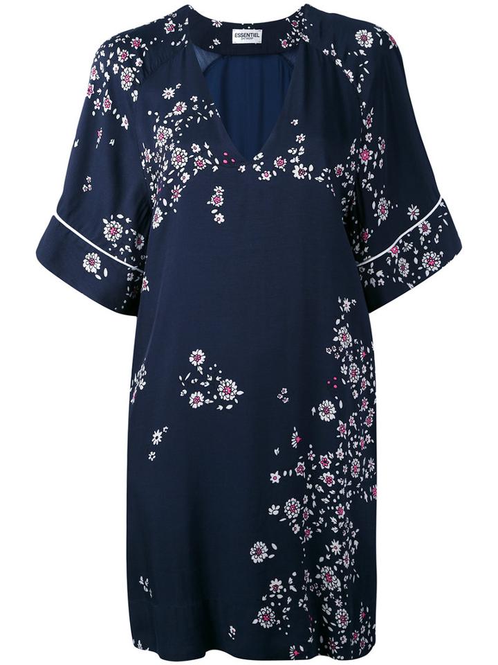 Essentiel Antwerp - Floral Print Dress - Women - Viscose - 38, Blue, Viscose