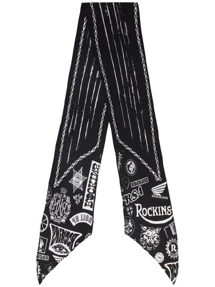 Rockins Grebo Chic Classic Super Skinny Scarf - Black