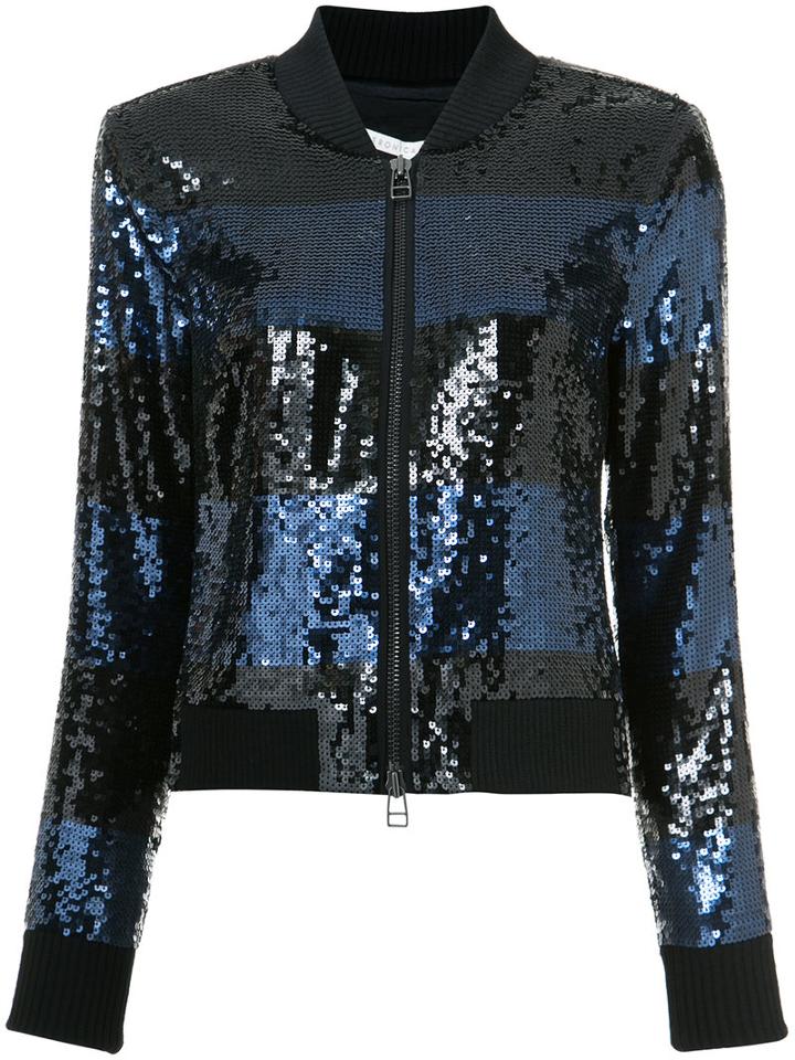 Veronica Beard Sequin Embellished Jacket, Women's, Size: 2, Blue, Sequin/polyester/spandex/elastane