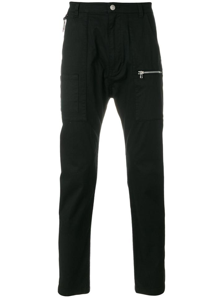 Helmut Lang Slim-fit Zipped Pocket Trousers - Black